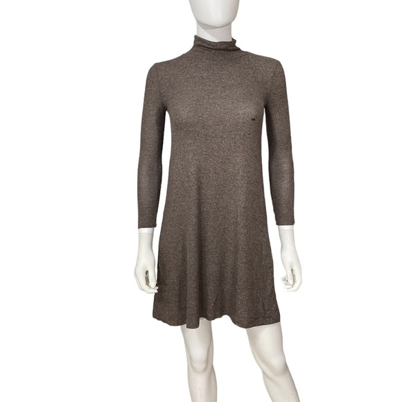 American Eagle Brown Turtle Neck Sweater Dress - Picture 1 of 8